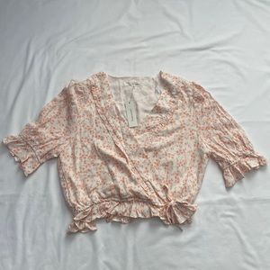 NWT Edith Ruffle Wrap Top